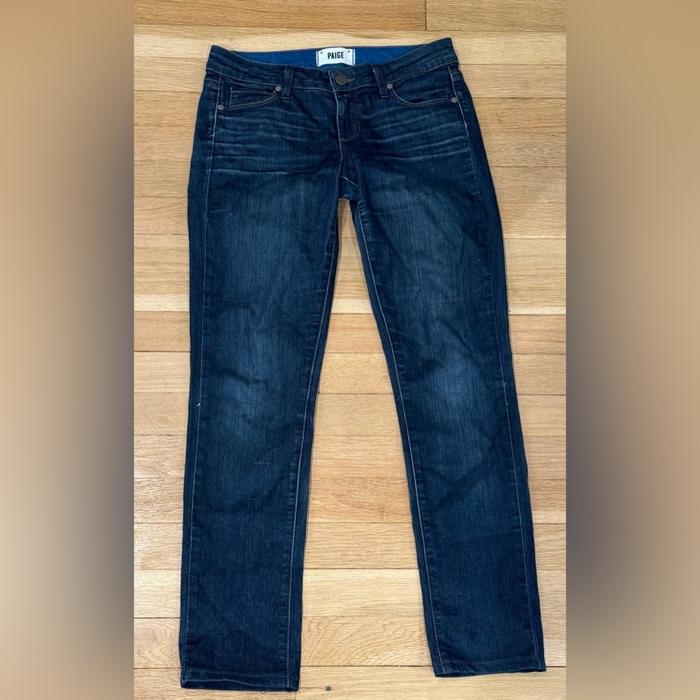 Paige Denim Jeans Skyline Skinny Womens Sz 26 X 28 Jenna Dark Wash Stretch